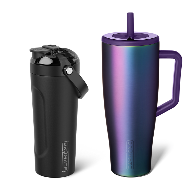 Shake + Glow Bundle | Dark Aura & Matte Black | 40oz/25oz - Family Pair