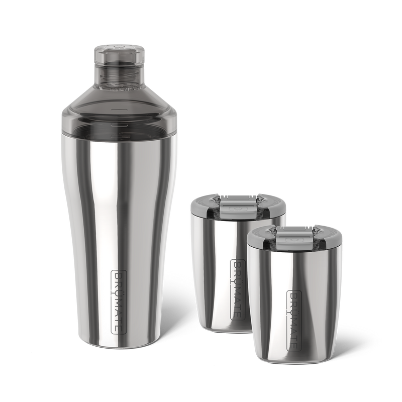 Cocktail Shaker + Rocks Bundle | Polished Stainless | 22/12oz - Family Outdoor Set