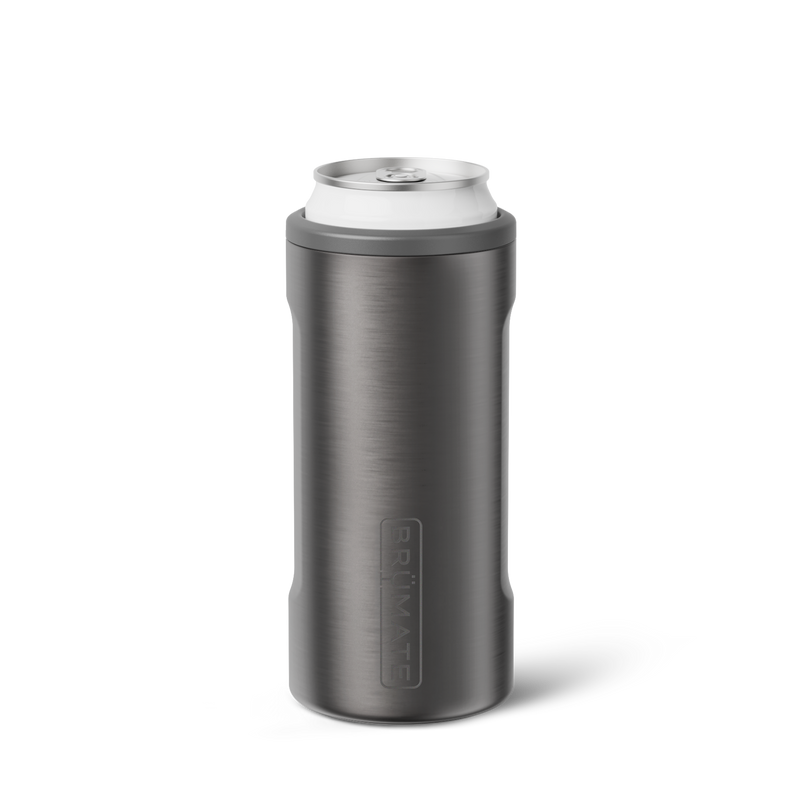 Hopsulator Slim | Black Stainless | 12oz Slim Cans - Tailgate Game Fit