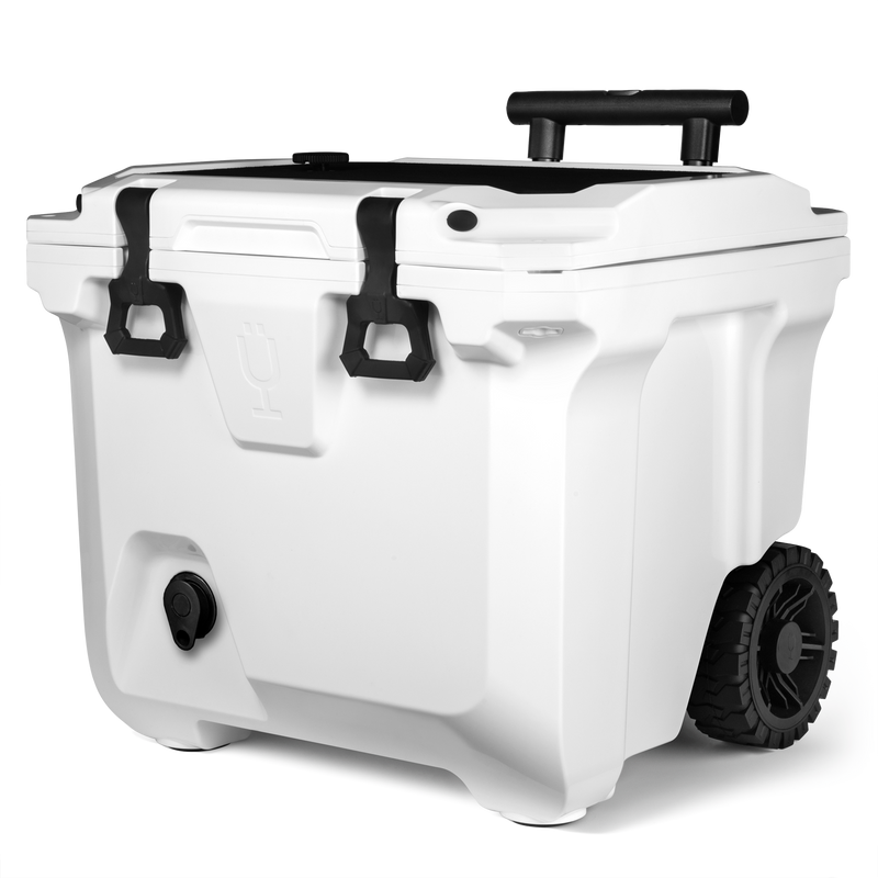 Br Tank 35-Quart Rolling Cooler | Ice White - Coastal Tailgate Carry