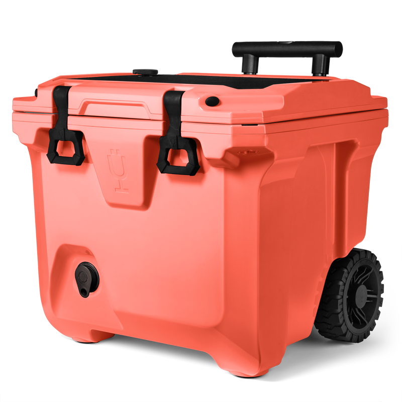 Br Tank 35-Quart Rolling Cooler | Papaya - Tailgate Camp Cooler