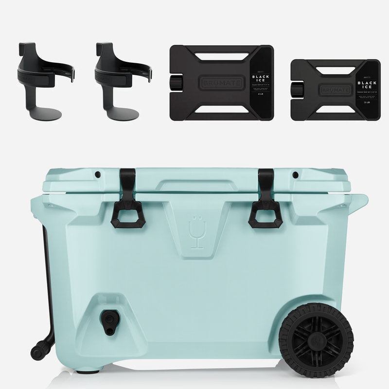 Br Tank 55-Quart Double Drink Holder Cooler Bundle | Blue Agave - Lite Outdoor Carry
