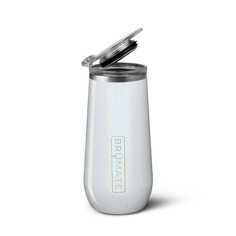 Champagne Flute | Glitter White | 12oz - Easy Patio Pour