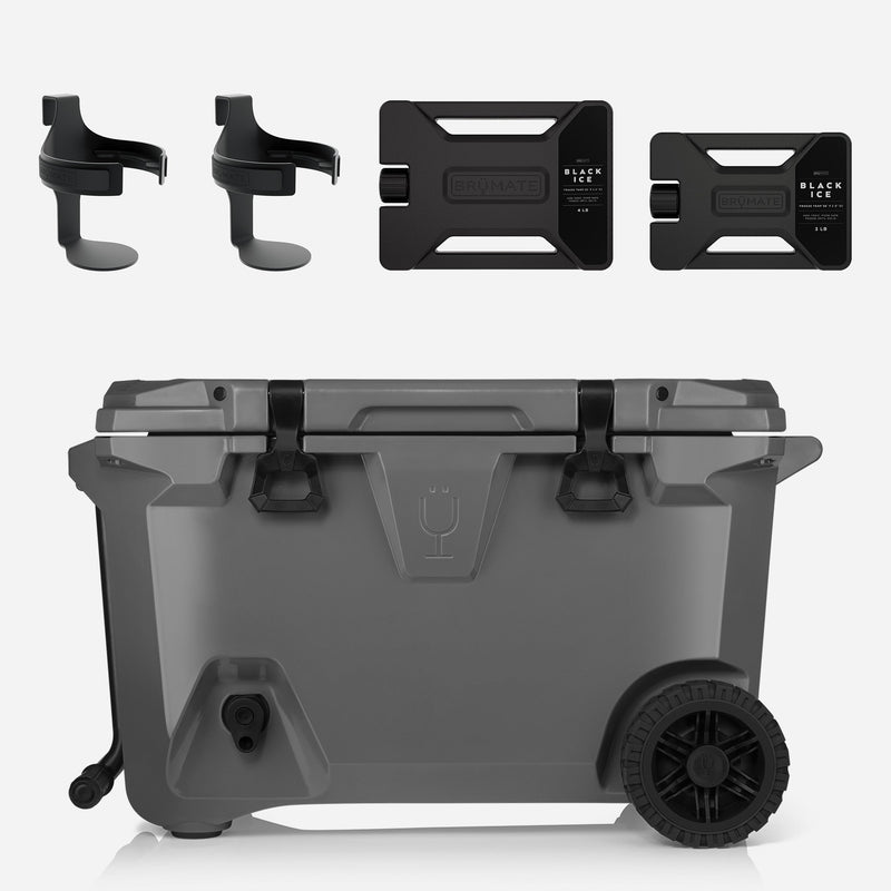 Br Tank 55-Quart Double Drink Holder Cooler Bundle | Charcoal - Active Outdoor Set