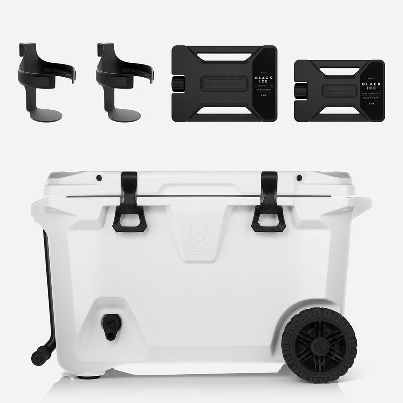 Br Tank 55-Quart Double Drink Holder Cooler Bundle | Ice White - Gift Outdoor Bundle